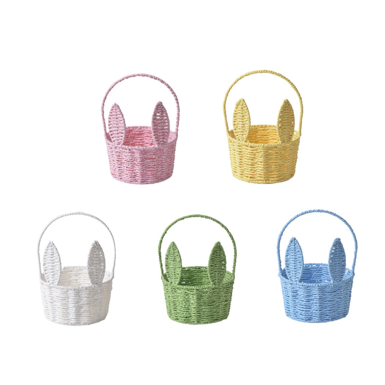 Cesta de conejito de Pascua, organizador de artículos diversos, cesta de flores tejida, cesta de Picnic, cesta de Pascua para el hogar, jardín, , Camping, cocina