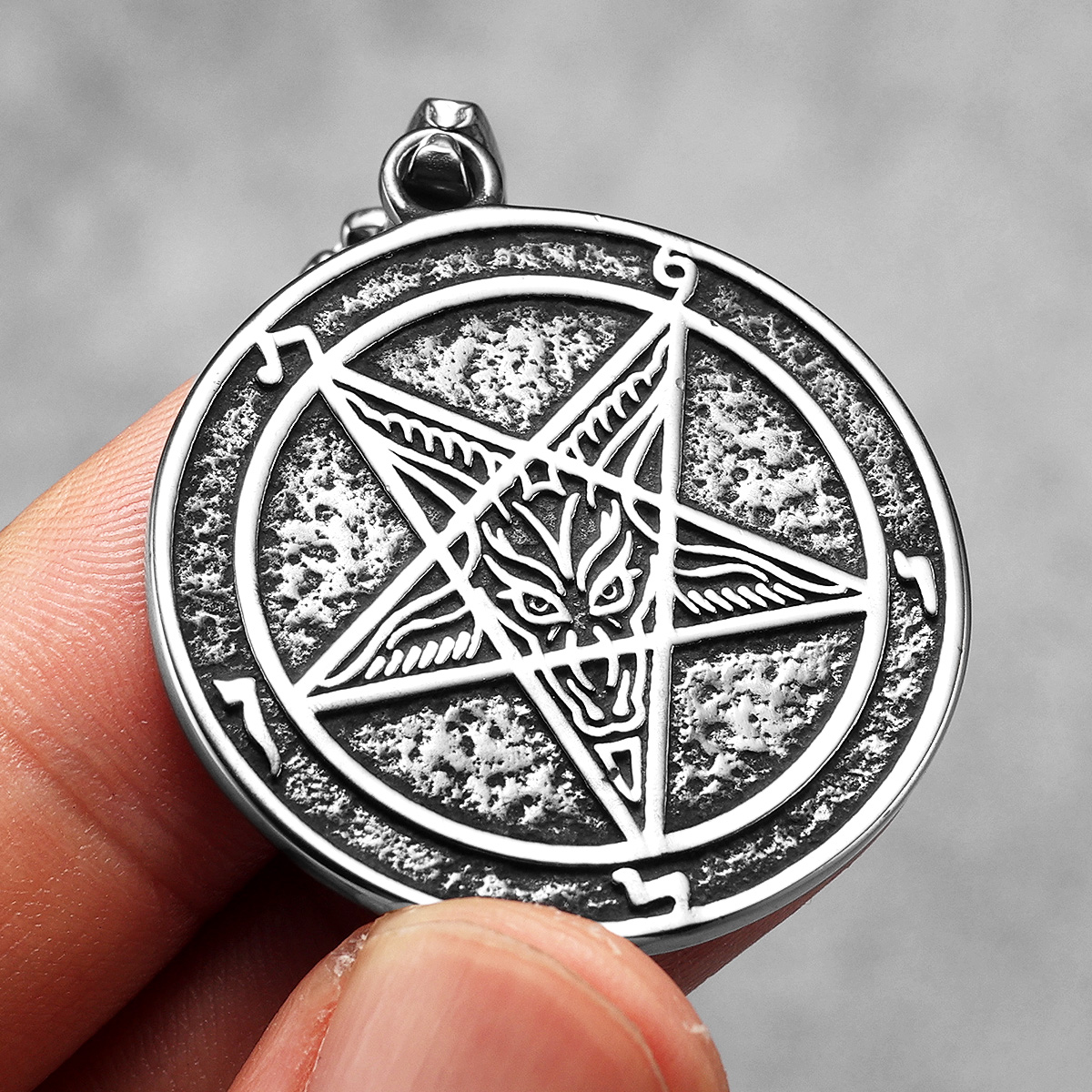 Hell démon Satan Lucifer acier inoxydable hommes colliers pendentif chaîne puissant amulette Vintage pour femmes bijoux