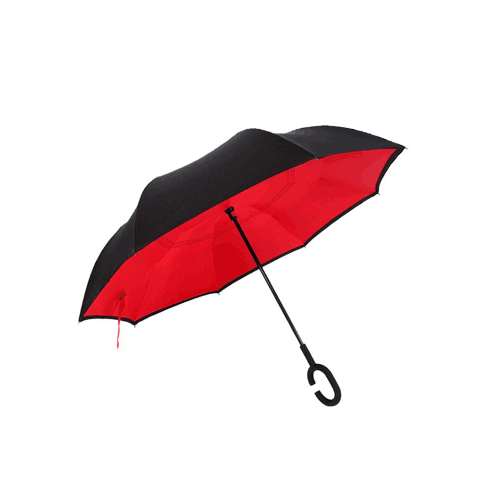 Windproof Reverse Folding Double Layer Inverted Chuva Umbrella Self Stand Rain Protection C-Hook Hands For Car: C