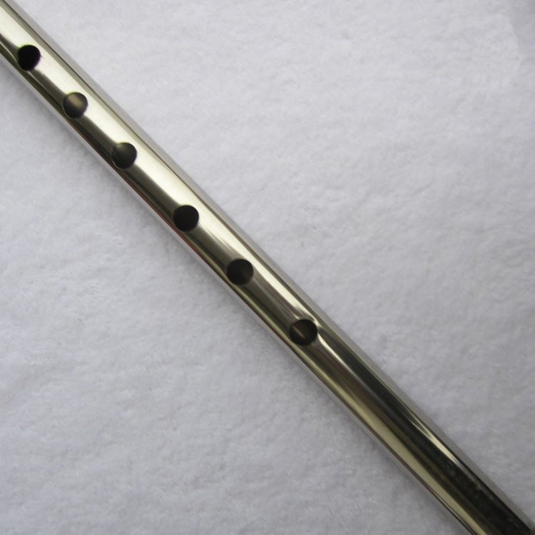 Rvs 6 Gaten F Sleutel Zilveren Fluit Chinese Dizi Transversale Flauta Voor Beginner