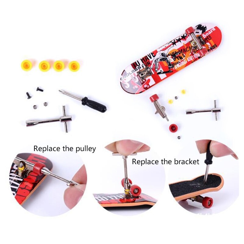 Mini planches à doigts en plastique, support en alliage, Mini Skate, Skateboard, jouets pour enfants garçons