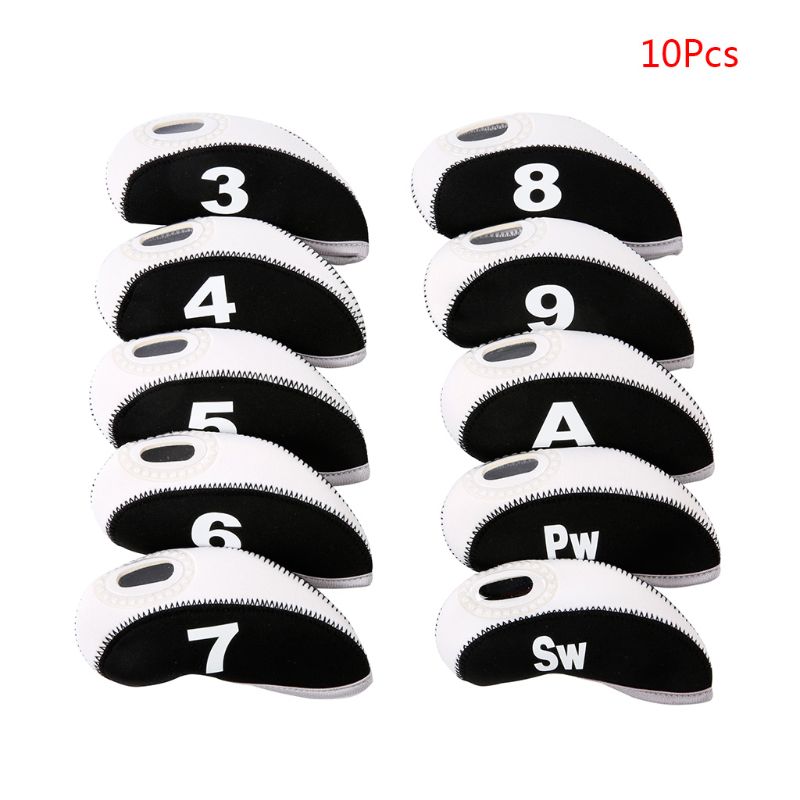 10 unids/set portátil deporte funda de neopreno de cabeza para Club de Golf de hierro cubierta protectora de cabeza