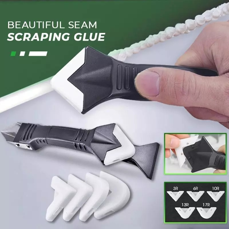 3 in 1 silikonborttagare caulk finisher tätningsmedel slät skrapa injekteringssats verktyg med sömtejp plast handverktyg set tillbehör