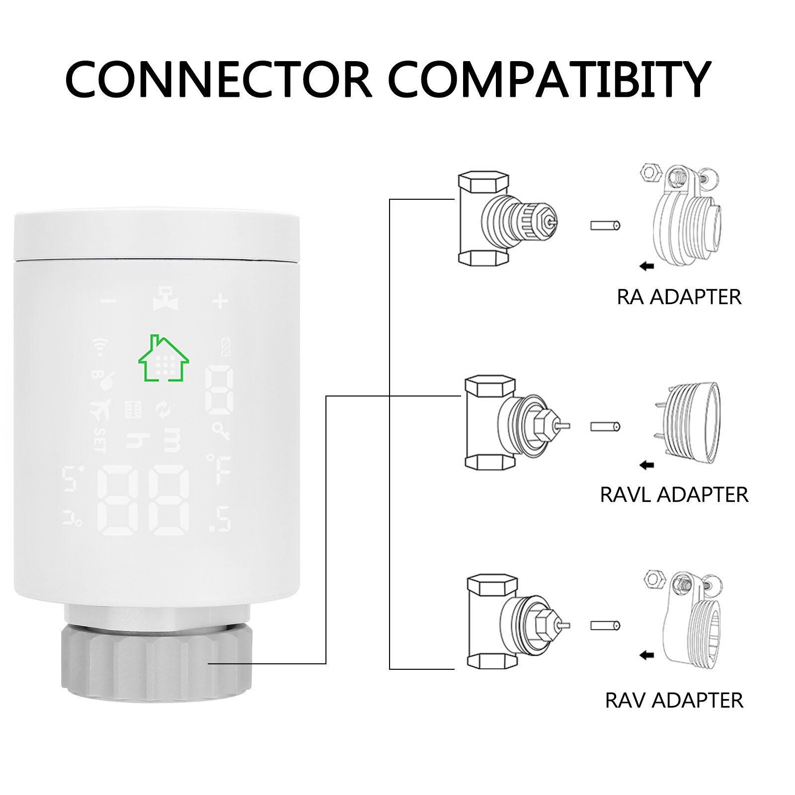 Tuya ZigBee3.0 Smart Radiator Actuator Thermostat Heater Temperature Controller Voice Control Works With Alexa Google Home
