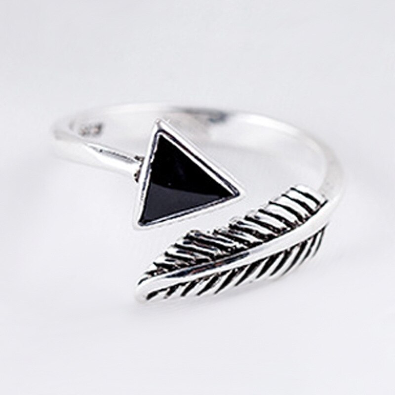 Persoonlijkheid Bohemian Vintage Zwarte Driehoek Ringen Voor Vrouwen Mannen Vintage Ringen Gothic Sieraden Valentines