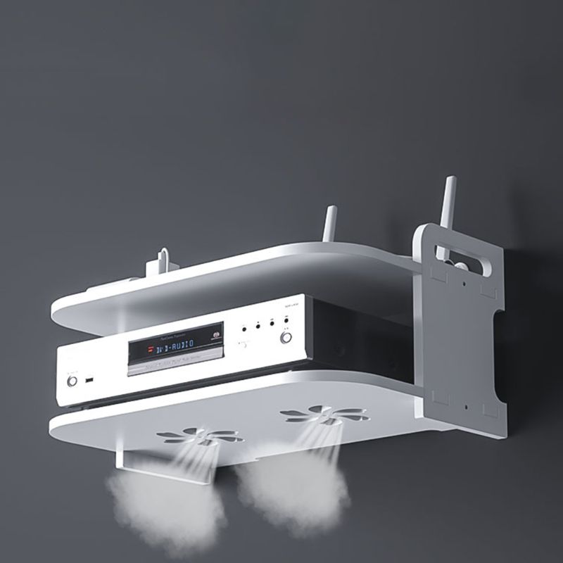 Wall Mounting Metal Wireless Wifi Router Boxes/TV Set-Top Box/DVD Player Stand/Telephone Holder Rack Shelf Bracket