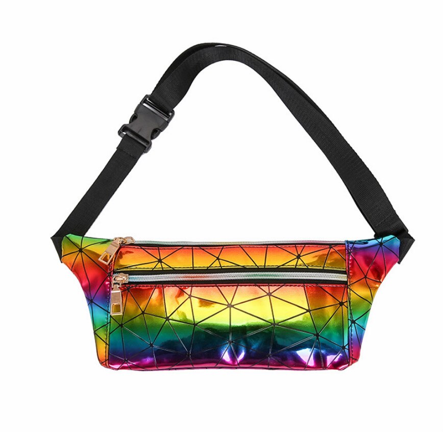 Dames borsttas pu leer felle kleur geometrie hip hop pochete sling messenger bag