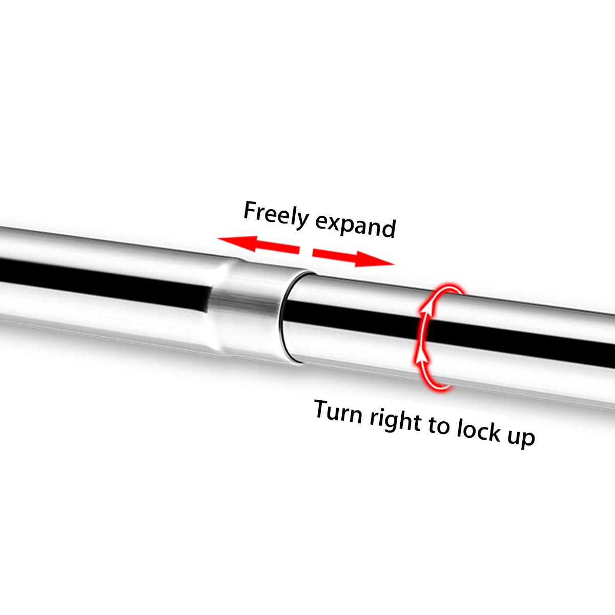 6 Size U/L-Shaped Shower Curtain Rod Retractable Curved 201 Stainless Steel Rail Rod No Punching Bathroom Curtain Mounting Rod