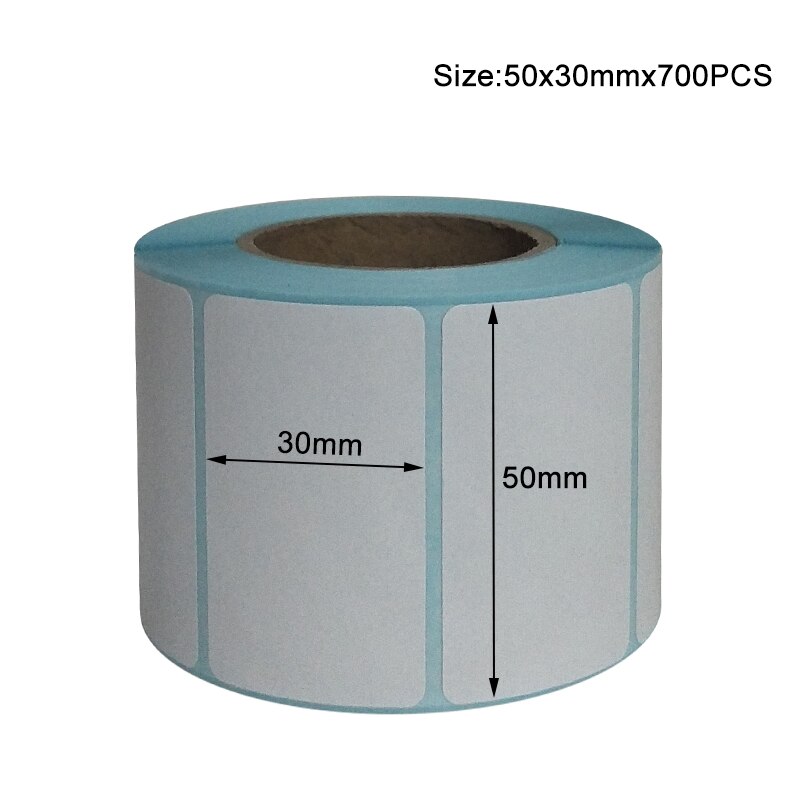 Paper Self Adhesive Thermal White Blank Label Sticker Paper Supermarket Price Blank Label Direct Print Waterproof Print Supplies: 50x30mm-700pcs