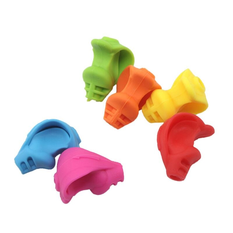6Pcs Two-finger Grip Silicone Baby Pencil Holder Learn Writing Tools Writing Pen