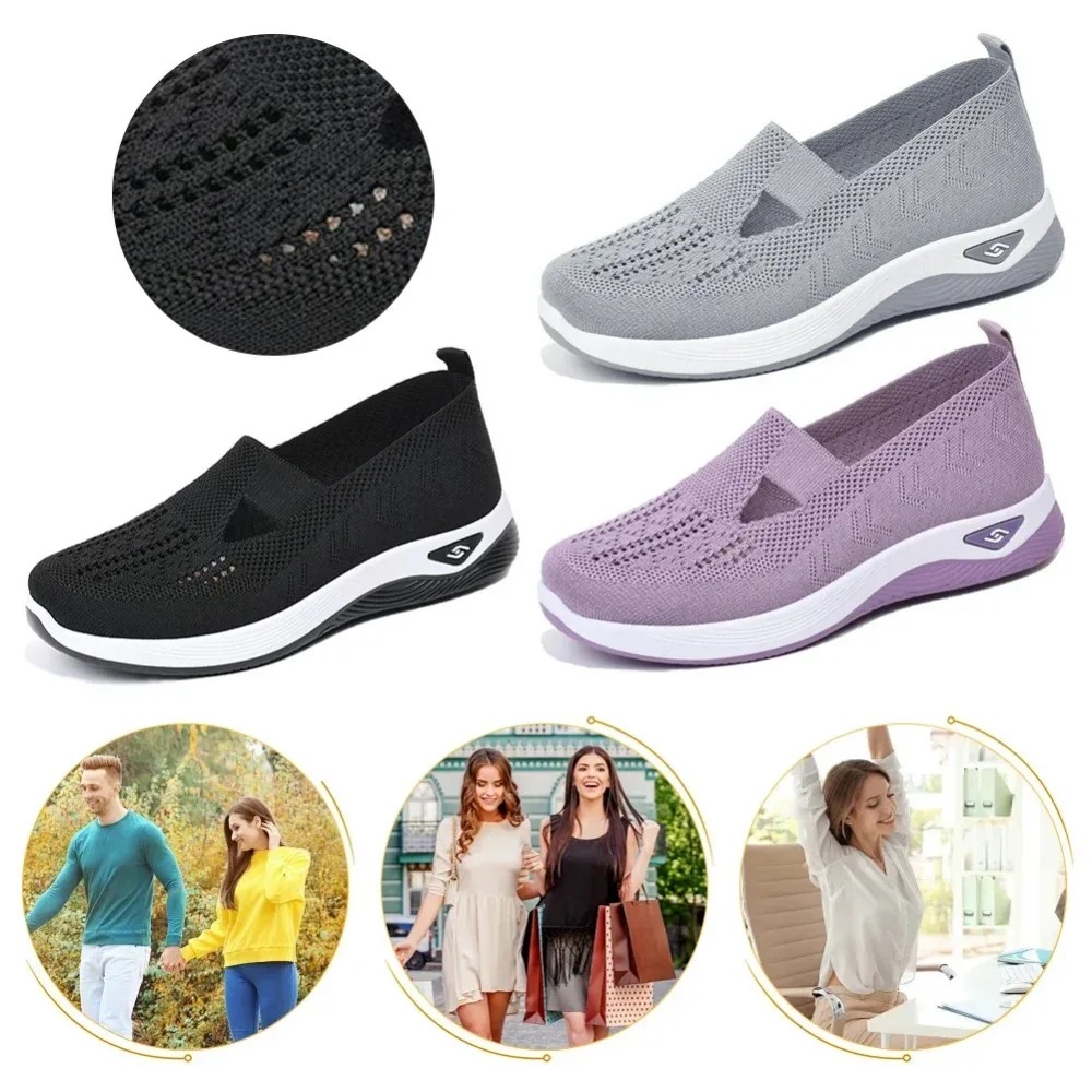 Nuove scarpe da passeggio estive a piedi nudi per donna Scarpe ortopediche comode e traspiranti in mesh Scarpe da ginnastica antiscivolo con supporto per l'arco plantare