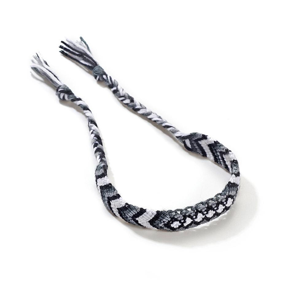 Bohemian Woven Bracelet Handmade Rainbow Lucky Friendship Bracelets Bangles for Women Men Boho Fringe Rope Braided Jewelry