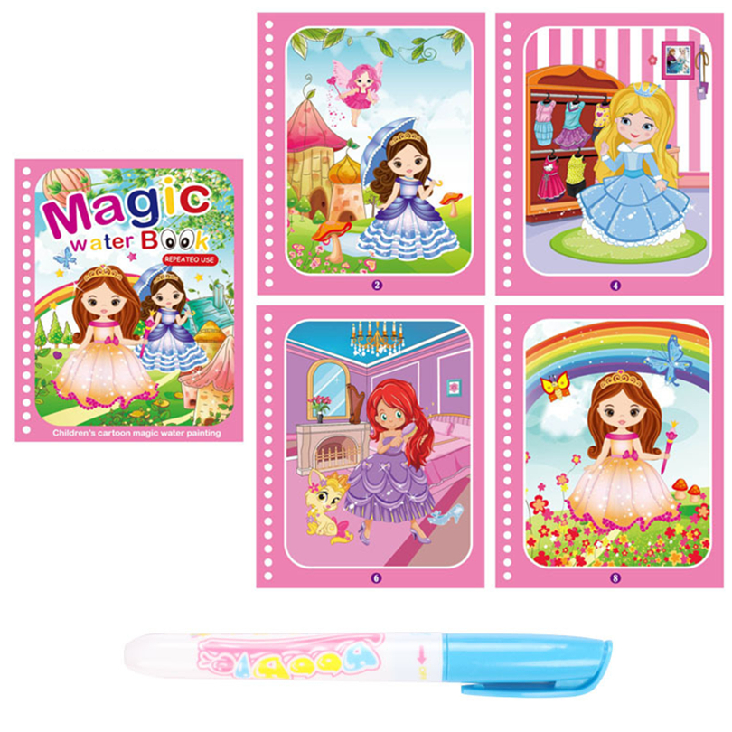 LOLEDE Magic Water Drawing Book Coloring Book Doodle Magic Pen Painting Drawing Notebooks Kids Birthday Christmas Year: 45