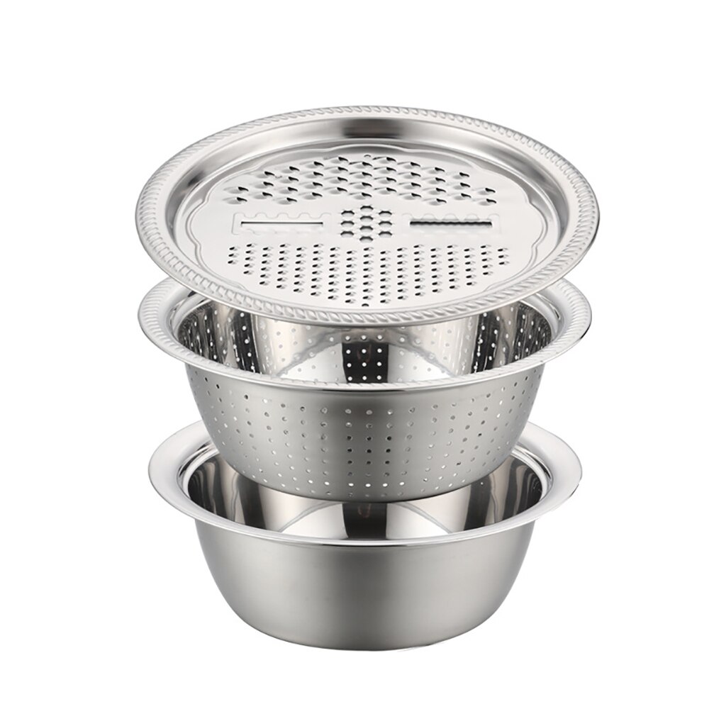 Multifunctional Creativity Stainless Steel Grater Basin Grater Food Drainer Vegetable Slicer Household Product Kitchen Accessory