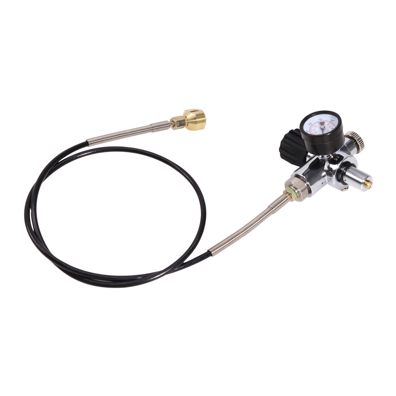 Pcp Scuba Opladen Valve Lucht Vullen Station Refill Adapter Met 400Bar 6000Psi Gauge Met M18X1.5 Threads: Default Title