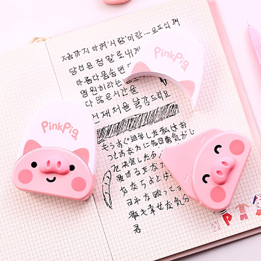 Mignon cochon Correction bande étudiants papeterie dessin animé Animal correcteur fournitures de bureau enfants étudiant Modification Gadgets