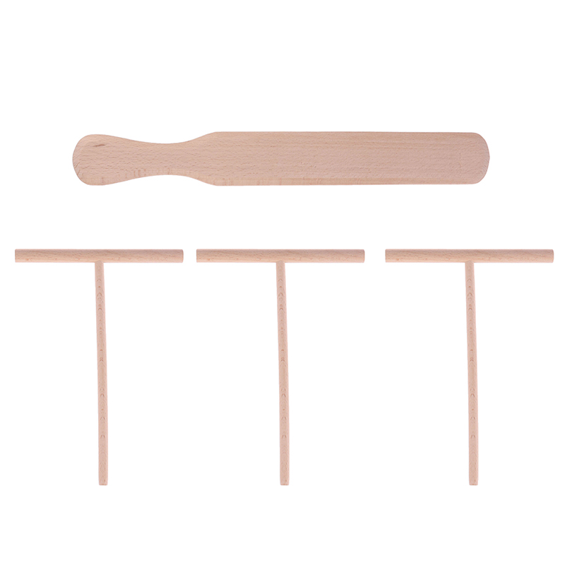 4pz pancake Utensili Da Cucina di Legno crepes Spreader e Spatola Tortilla Rastrello Pastella Diffusione Strumenti