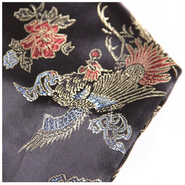 135cm dragon and phoenix katana samurai svärdväska tissu svart