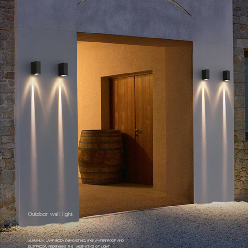 6W 10W 20W Outdoor Led Wandlampen Up En Down Smalle Beam Cob Aluminium Wandkandelaars Veranda licht Tuin Waterdicht Spotlight