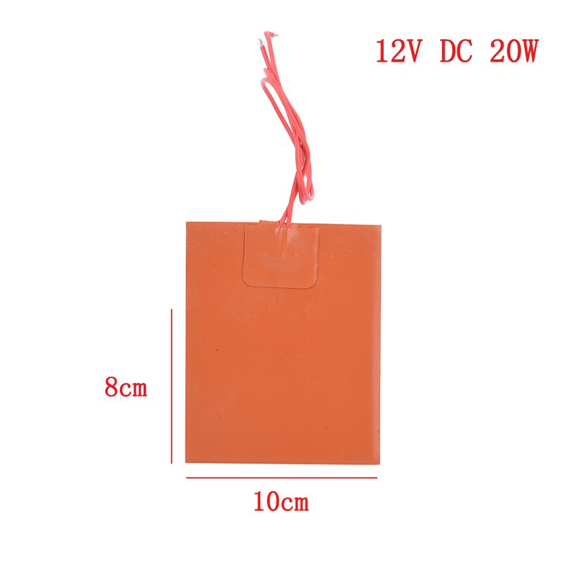 80x100mm 12V DC 20W Silicone Heated Bed Heating Pad Flexible Waterproof For 3D Printer Parts Electric Heating Pads