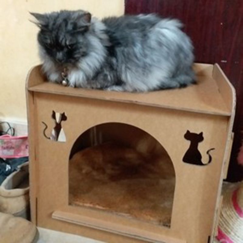 Kæledyr kat kradser killing kat husformet rede soveseng potesliber tyggelegetøj  c6ue