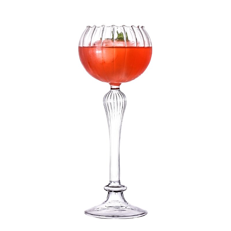 4PCS Pumpkin Cocktail Glass , Wine Glass, Water Cup, 300ml suitable for family/bar/party Set of 4