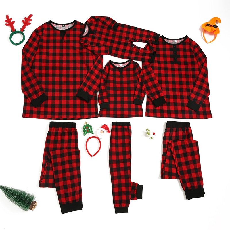 Julpyjamas familjepar pappa mamma och jag kläder mamma och dotter set mamma pappa son dotter bebis pyjamas kläder
