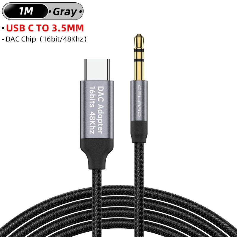 Auto Usb Type C Naar 3.5Mm Jack Aux Adapter USB-C Naar 3.5Mm Hoofdtelefoon Audio Aux Kabel Voor Samsung note 20 10 S20 S10 Oneplus 8T 8 7: 1m