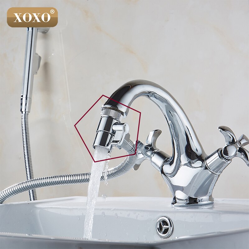 XOXO Diverter voor Keuken of Badkamer Sink Kraan Vervanging Deel M22 X M24, Gepolijst Chroom F150