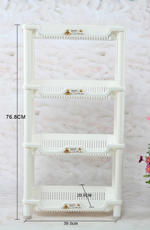 4 Layer PP dish rack kitchen organizer and storage White Hollow Bathroom Shower Sundries rack shelf room ZL304: white 4 layer