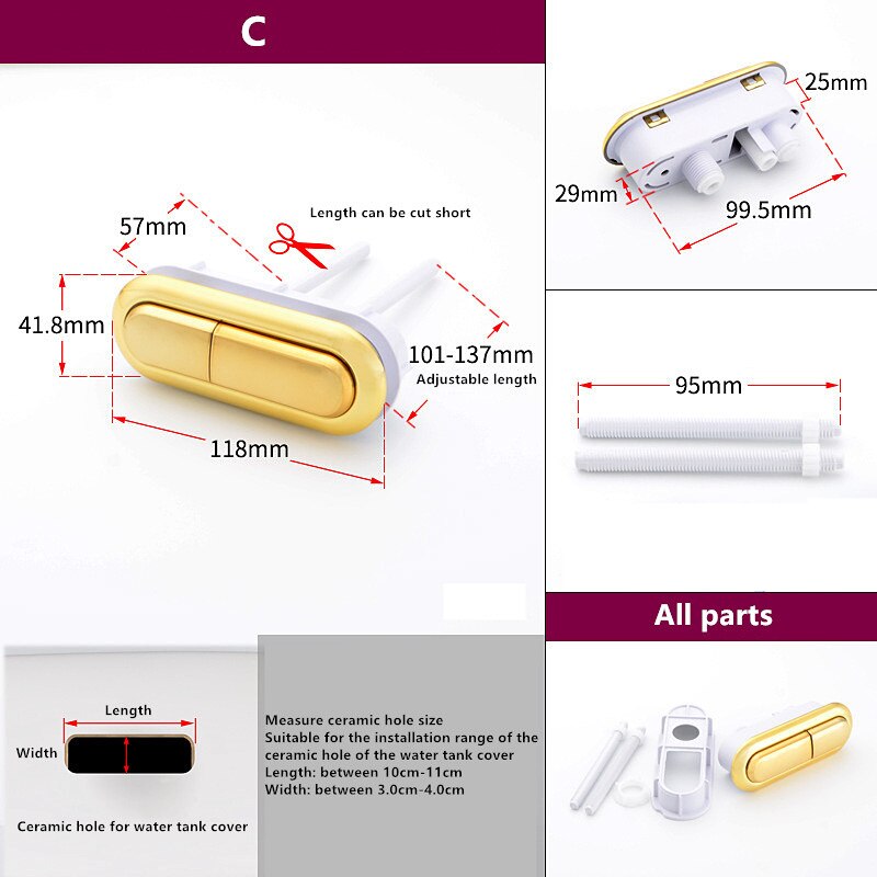Oval toilet seats water tank switch button toilet closestool water tank press flush push button various styles,JO21016: Toilet Buttons C