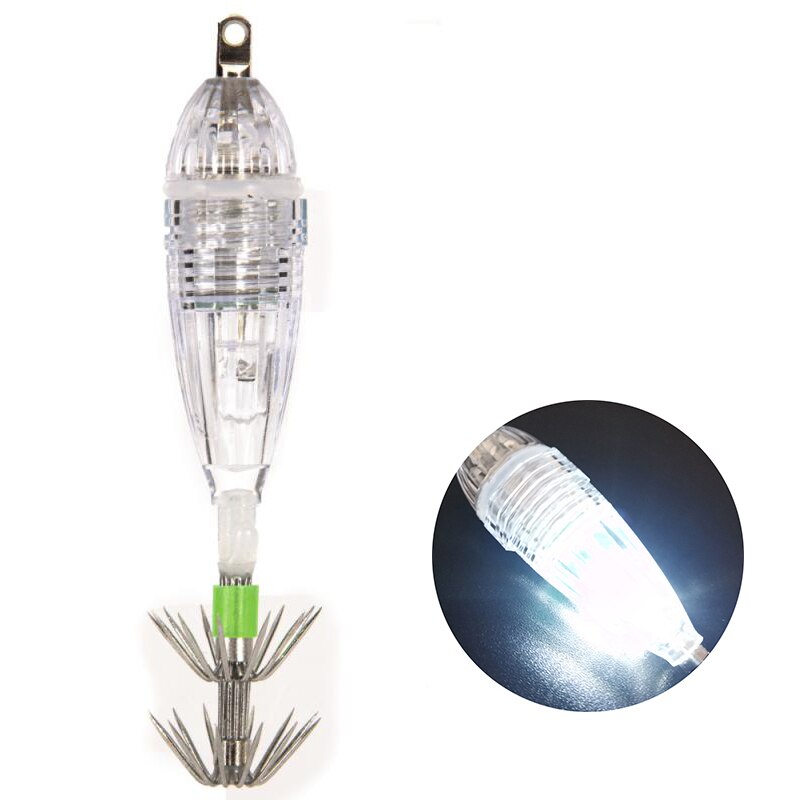 Squid Lure Lamp LED Fishing Lure With Hook Night Flashing Fishing Lamp Underwater Fishing Light Squid Lamp Lures Fishing Tackle: B with hook