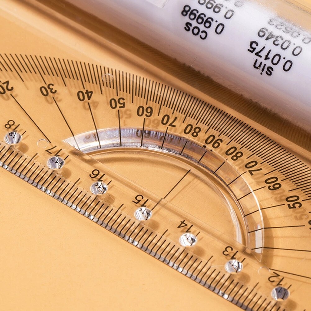 Parallel Ruler Drawing Roller Ruler Multifunction Drawing School Plastic Protractor Measuring Tool