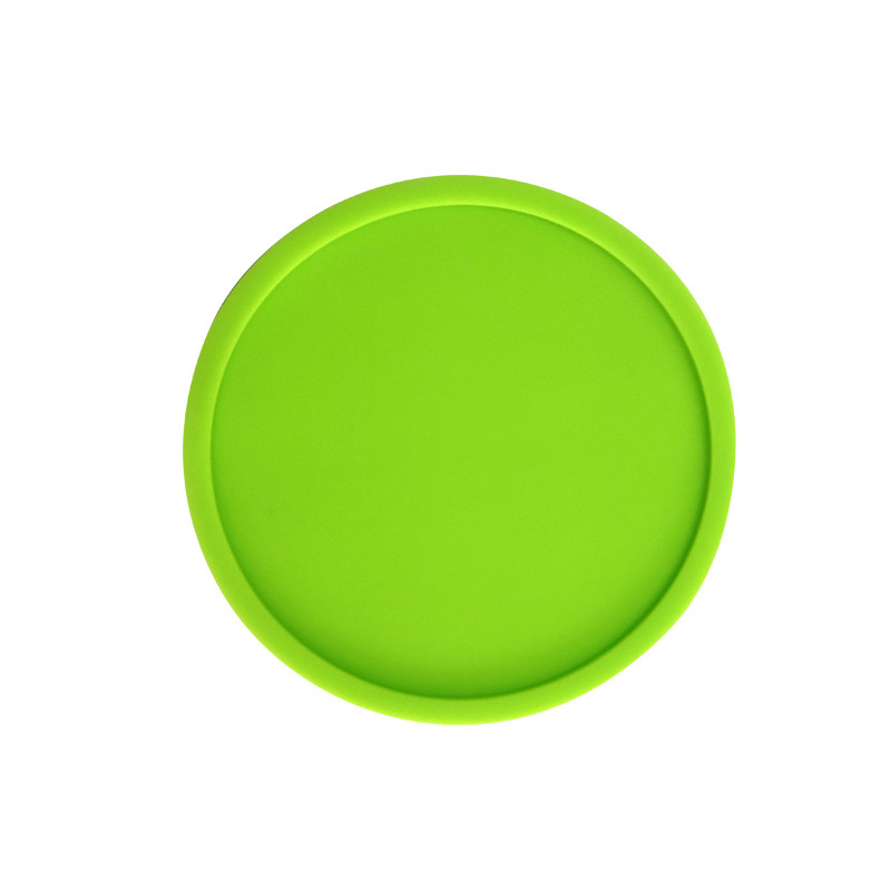 Silicone Black Drink Coasters Set of 8 Non-slip Round Soft Cup Coasters, Perfect for Bar and House, Durable Easy to Clean Black: 8pcs green