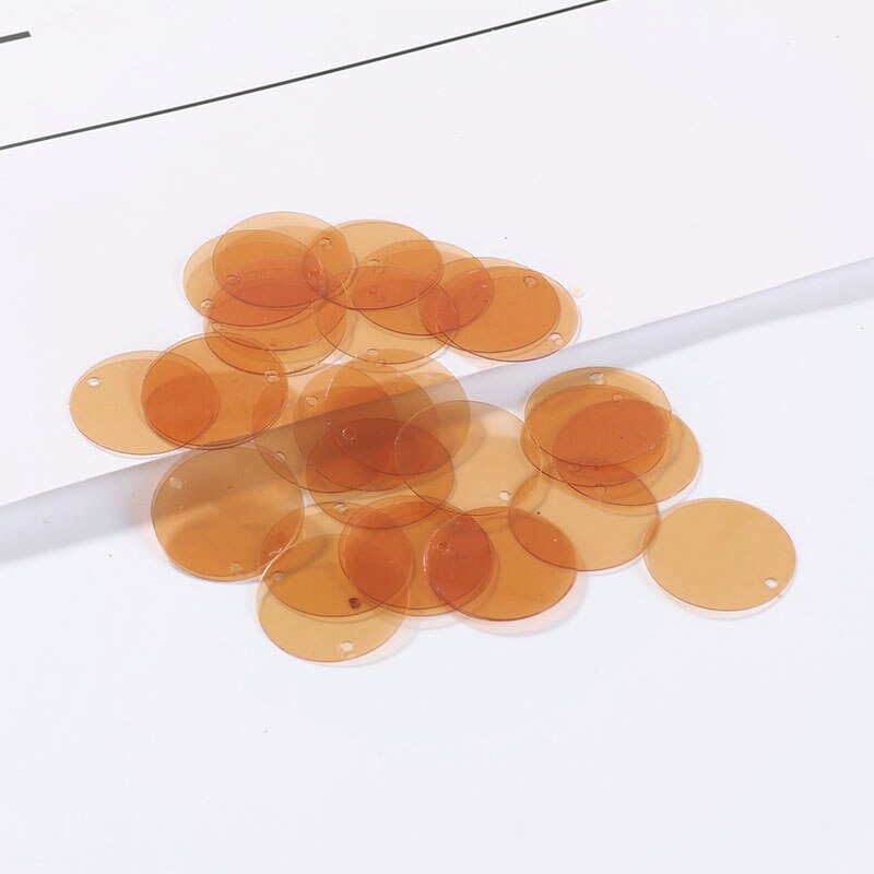 90Pcs/Lot Transparent Sequins 2cm Large Round Sequin Paillettes Sewing Craft With Side Hole for Women Garments DIY Accessories: Coffee Transparent