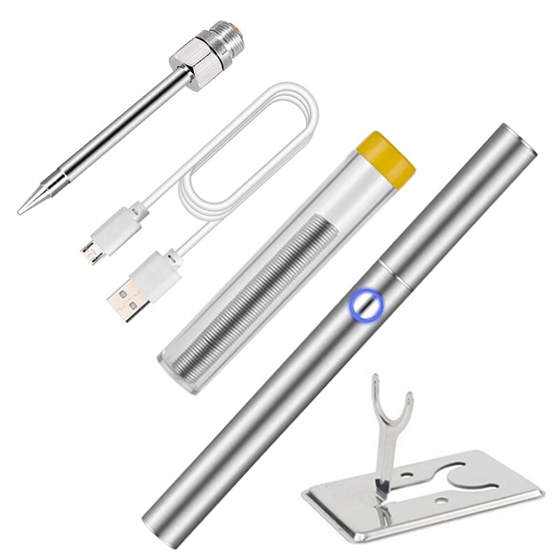 Trådløs loddekolbe genopladelig loddekolbe 6 sekunder tin usb loddekolbe 510 interface loddekolbespids: Tip-b