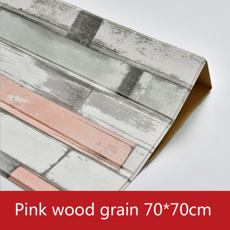 3D Wooden Wall Sticker Living Room Home Decor PE Foam Waterproof Wall Covering Wallpaper For TV Background Kids Room Stickers