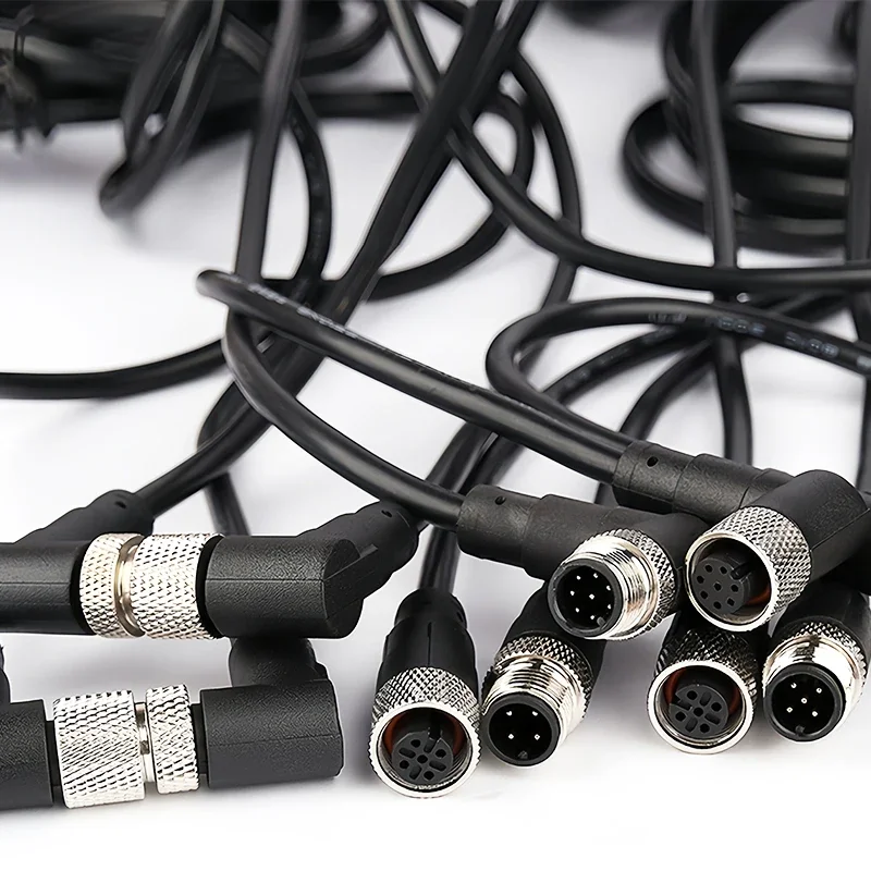 2 meter M12 sensor connector waterdichte kabel plug Mannelijke & Vrouwelijke 4 5 8 12Pin PVC Geïntegreerde spuitgieten M12 connectoren