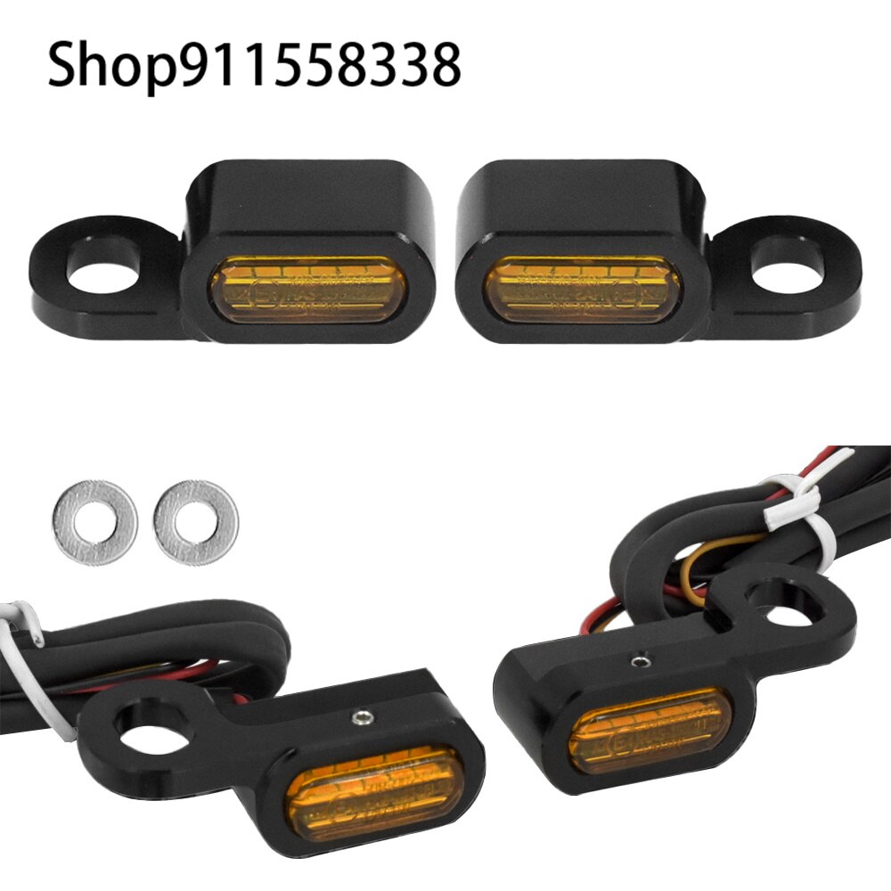2X Motorfiets Led Richtingaanwijzer Zwart/Chrome Voor Harley Touring Road Street Glide Flhr softail