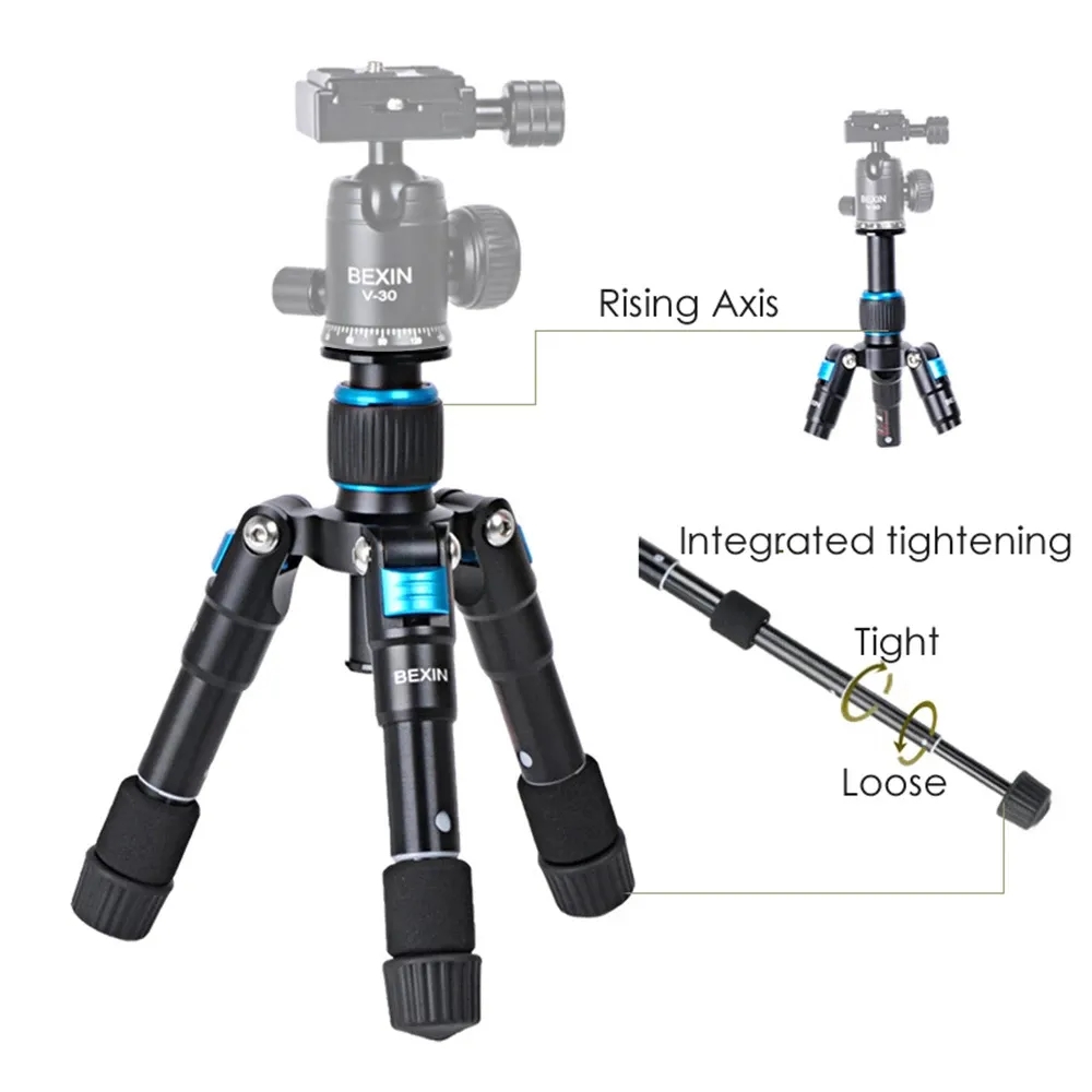 Bexin  ms08 kamera bordstativ bärbart resestativ videostativ fotografering monopod stativ bas för slr-kamera huvudförlängningsstång