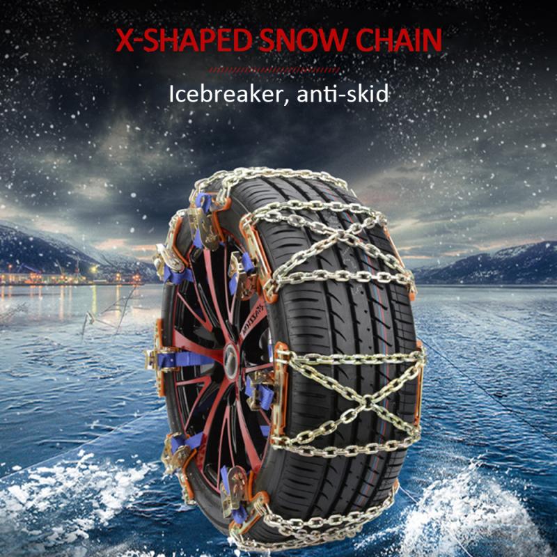 Sneeuwkettingen legering staal, 2 stuks x 12 mm, sneeuwketting met spanner, noodtractie sneeuwkettingen voor auto (maat 70