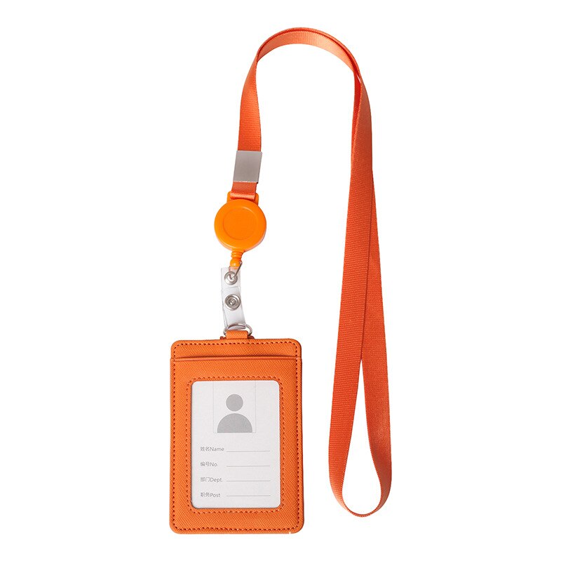 Retractable Lanyards Id Kaarthouder Pu Business Badge Kaarthouder Met Ketting Band Pass Case Cover Bedrijf & Kantoorbenodigdheden: NO.2