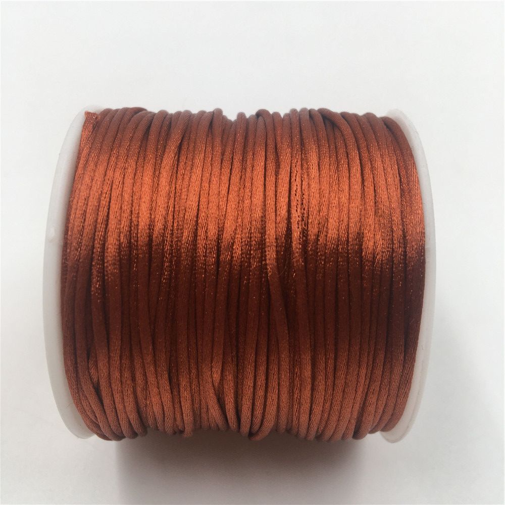 1MM Red Coffee Macrame Cord Strong Braided Silk Satin Nylon Rope DIY Making Findings Beading Thread Wire: 20 Meters Roll