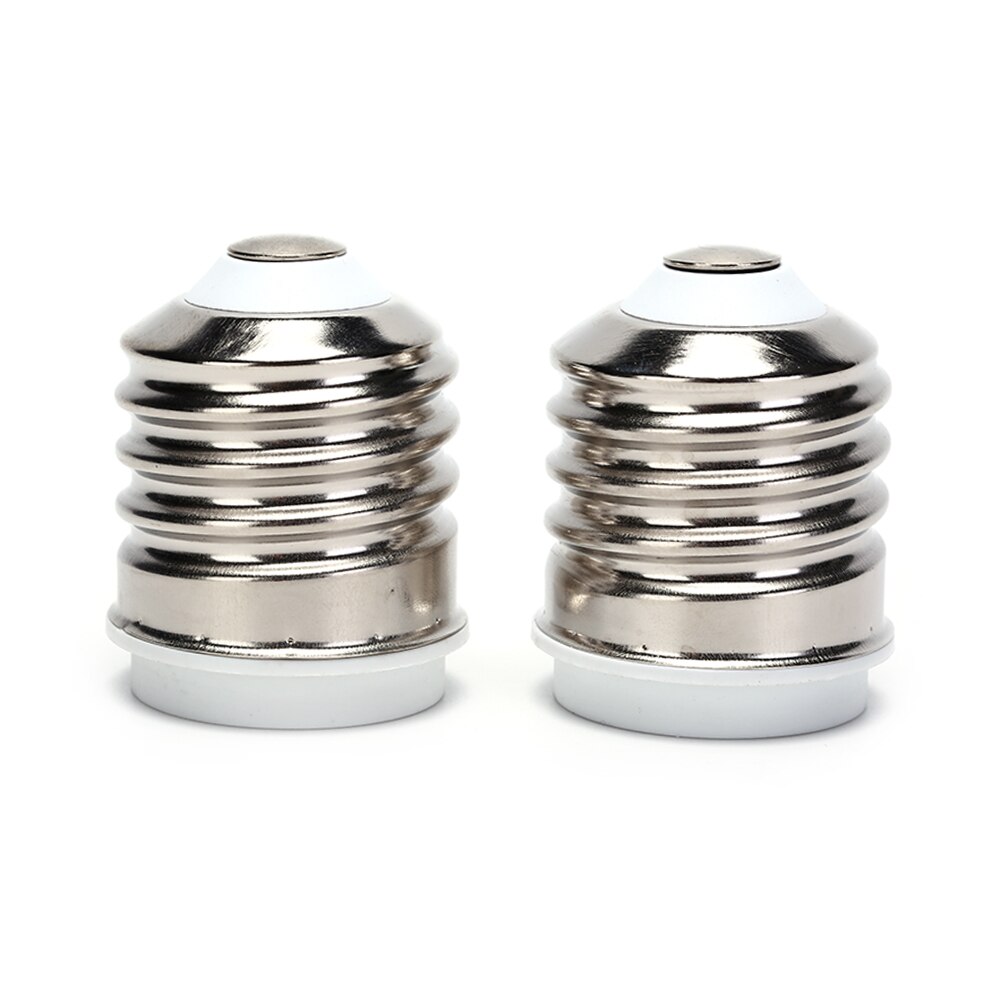 Aexit 2 Pezzi Adattatore Portalampada Da E40 A E27 - Estensione Lunghezza 126 Mm - Metallo Bianco/Argento - 5