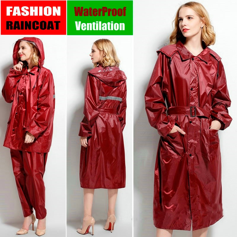 rain coat women polyester waterproof rainwear suits men navy raincoat for fishing camping YY094