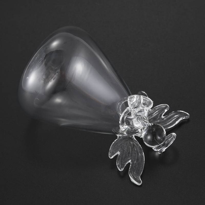 Set of 4 Cute Clear Glass Angel Shape Flower Plant Hanging Vase Wedding Decor
