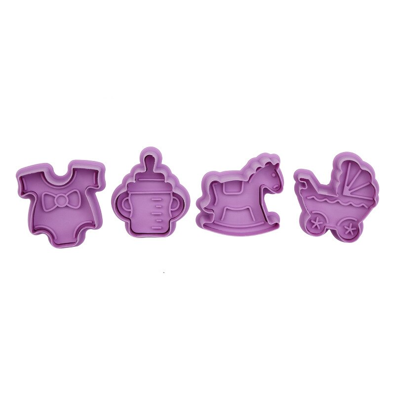 4 Stks/set Cookie Stempel Cutters Biscuit Mallen Vormen 3D Cookie Plunger Cutter Diy Bakvorm Gereedschap Gingerbread Cookie Cutters: 8