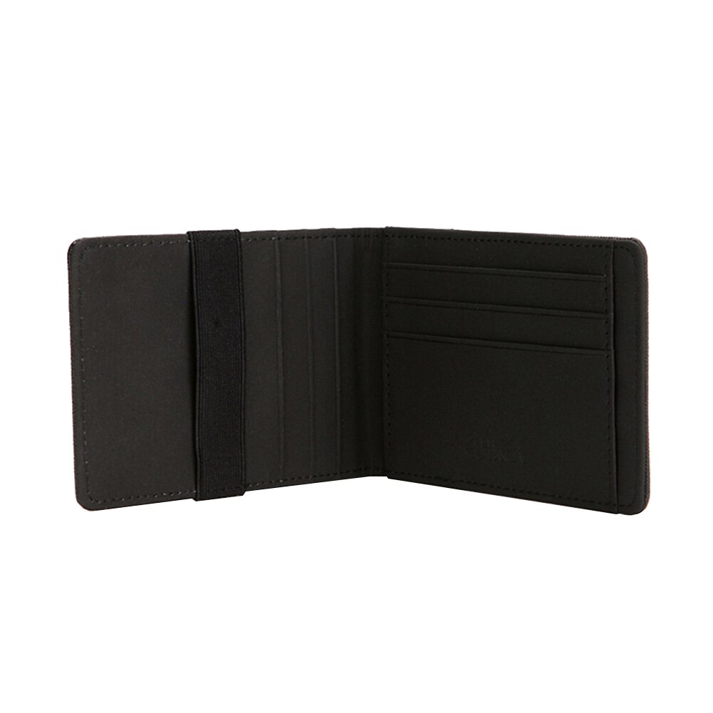 RFID blocage hommes portefeuille sécurisé Faux cuir sac cartes argent élastique porte bande RFID blocage antivol argent liquide/porte-carte Durabl: Black