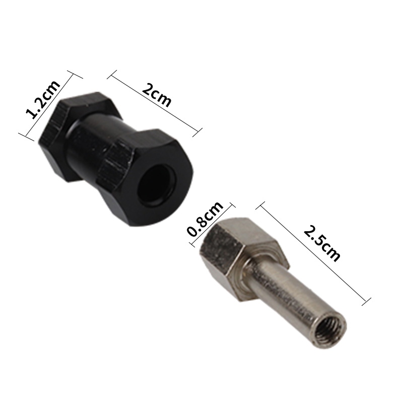 Rc bil 4 stk 1/10 12mm- hjuls navforlengelsesadapter lang kombikobling til rc bil hsp aksial traxxas deler