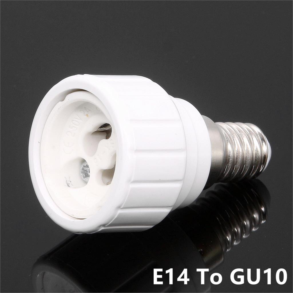 RGB LED bulbs E14 TO E27 B22 GU10 Converter for LED Light Lamp Adapter Conversion Socket Material Fireproof Adapter Lamp Holder: E14 to GU10